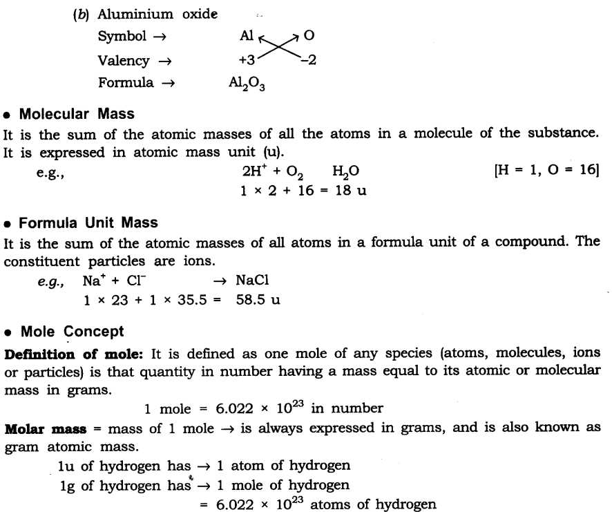 Mole Mass and Particle Conversion Worksheet as Well as Ncert solutions for Class 9 Science atoms and Molecules