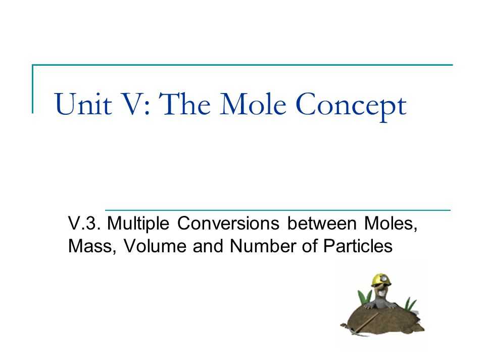 Mole Mass and Particle Conversion Worksheet or Unit V the Mole Concept Ppt Video Online