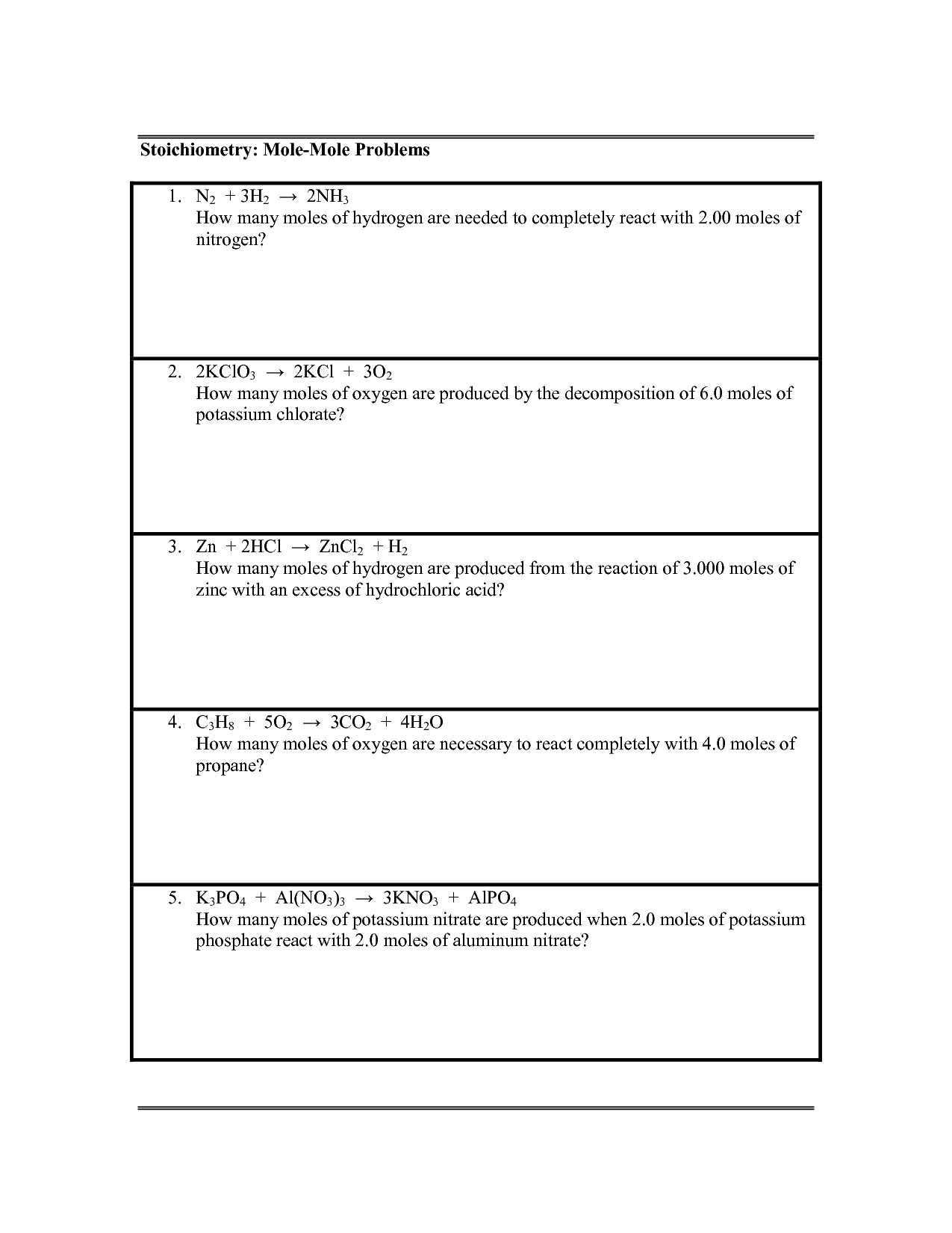 Mole Ratio Worksheet together with Stoichiometry Mole Mole Problems Worksheet Answers Image Collections