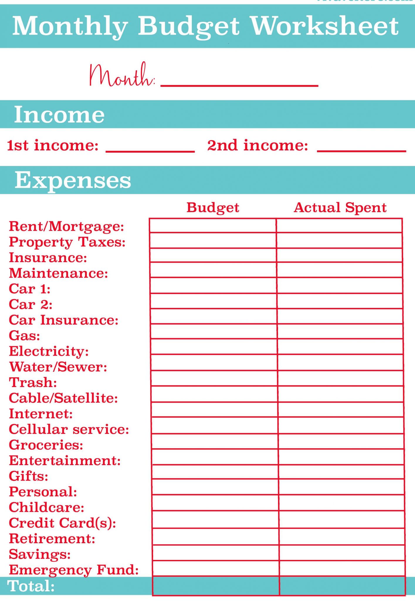 Money Management Worksheets for Adults with How to Bud Money Worksheet
