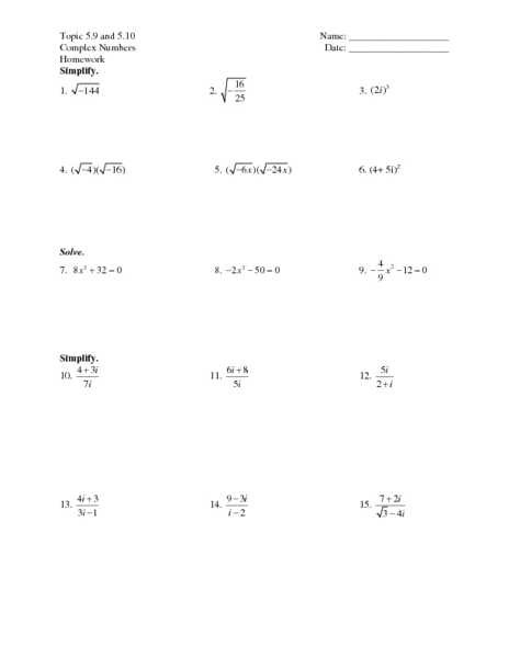 Multiplying Complex Numbers Worksheet or Worksheets 49 Awesome Simplifying Radicals Worksheet Hi Res