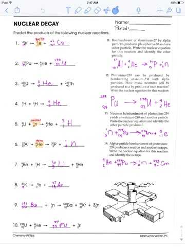 Nuclear Equations Worksheet with Answers with Nuclear Decay Worksheet with Answers Page 34 Kidz Activities