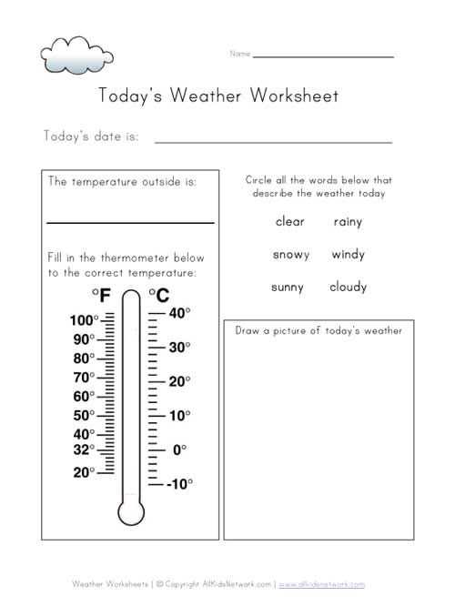 Ocean Current Worksheet Answer Key with today S Weather Worksheet School Ideas Pinterest
