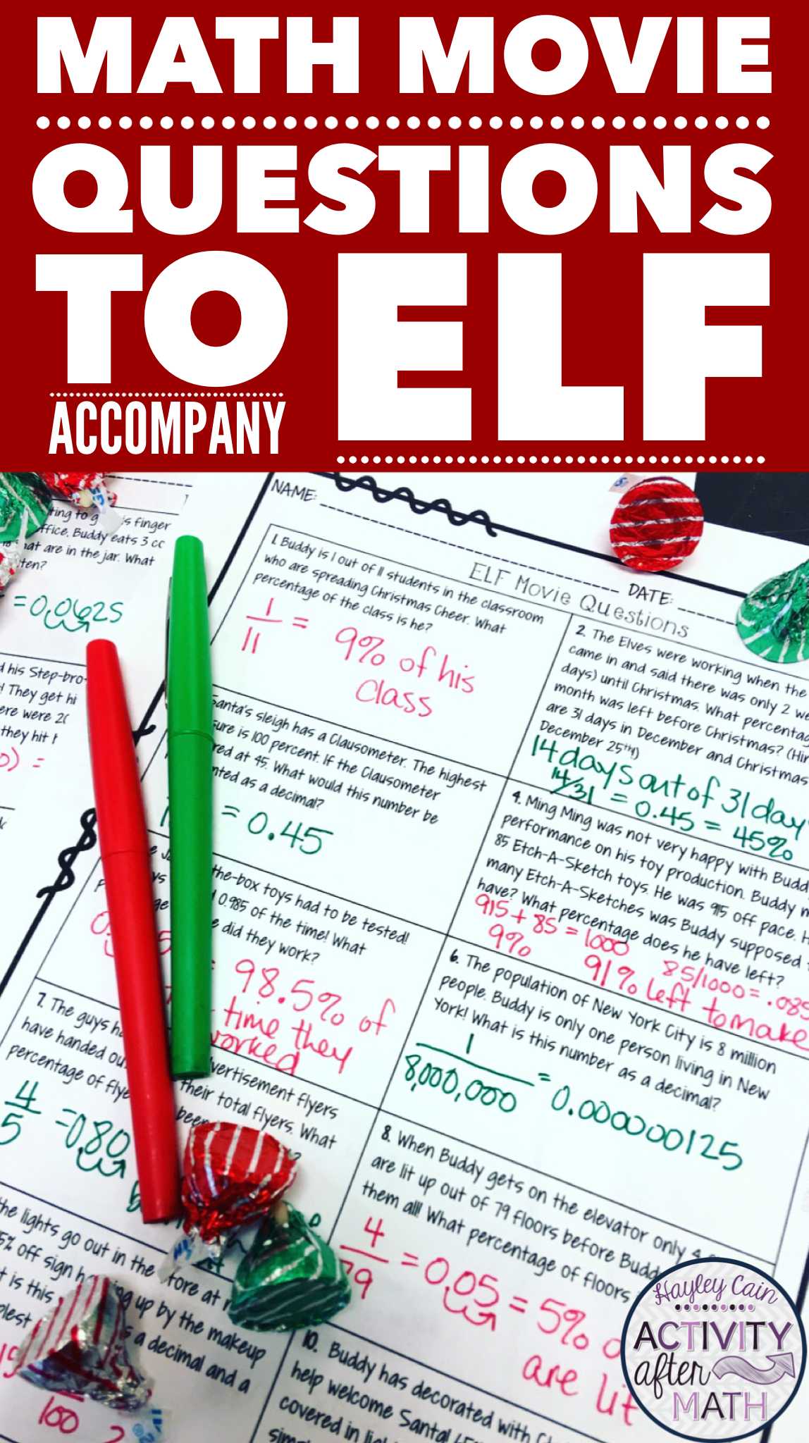 Operations with Decimals Review Worksheet Answer Key or Christmas Math Movie Questions to Ac Pany the Movie Elf