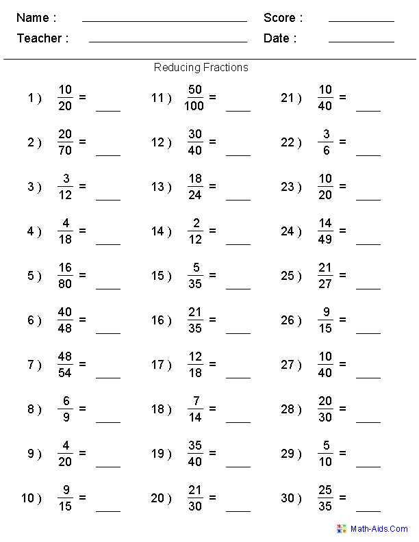 Operations with Fractions Worksheet Pdf or Simplifying Fractions Math Aids Pinterest