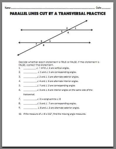 Parallel Lines Cut by A Transversal Worksheet Answer Key Also 472 Best Geometry Images On Pinterest