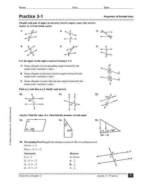 Parallel Lines Cut by A Transversal Worksheet Answer Key or Geometry Parallel Lines and Transversals Worksheet the Best