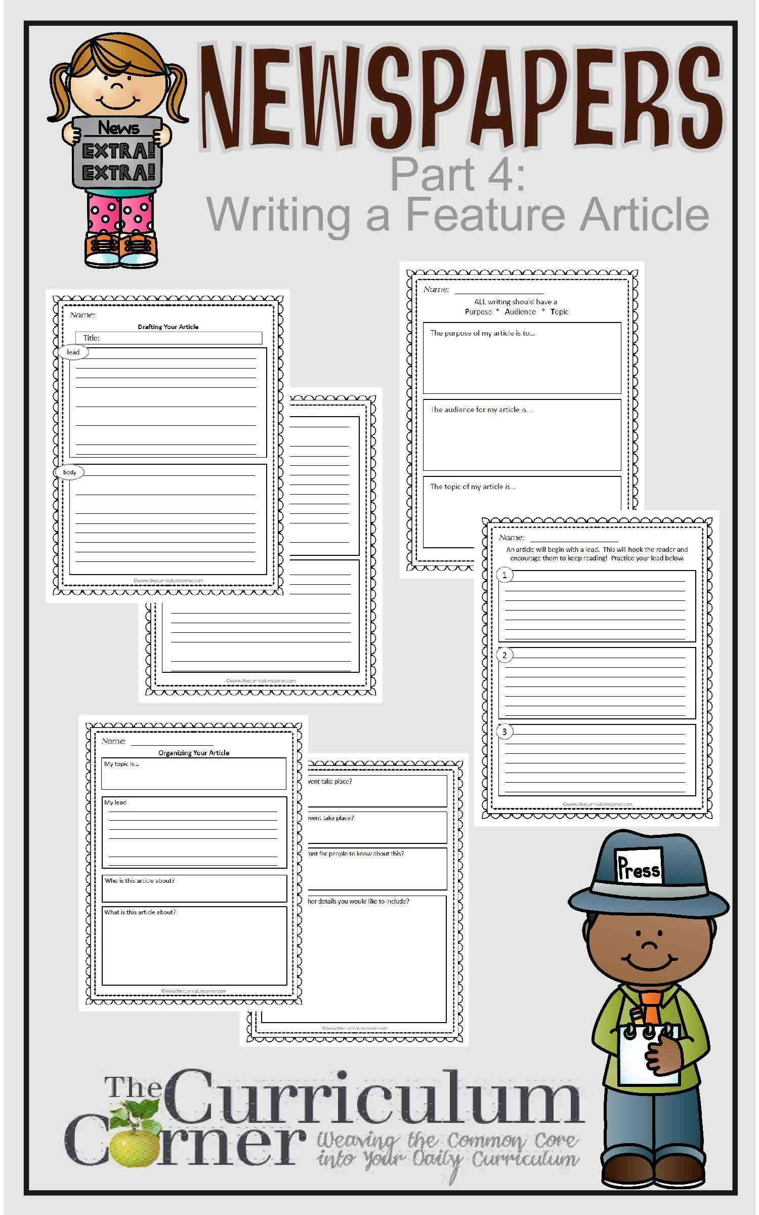 Parts Of A Check Worksheet and Newspapers Part 4 Writing A Feature Article