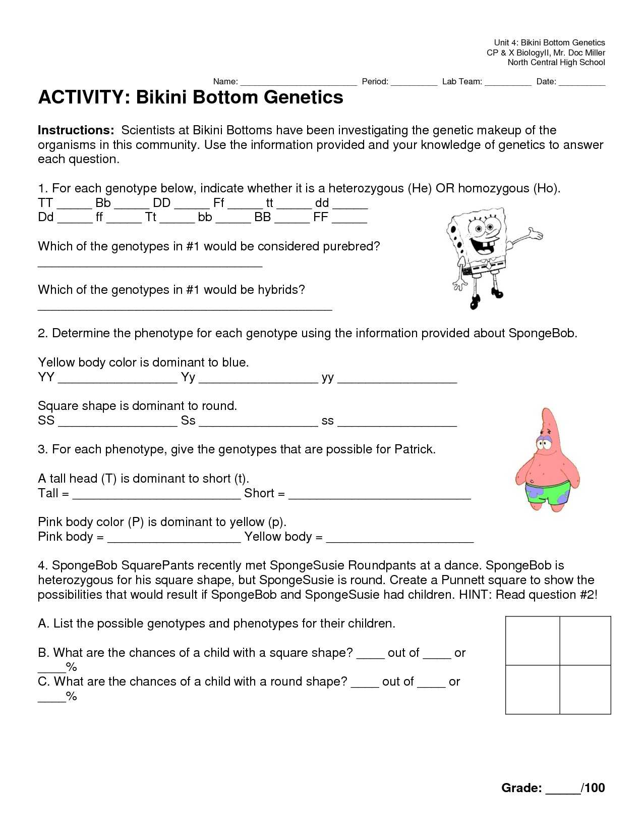 Periodic Table Magic Square Worksheet Answers together with Punnett Square Worksheet with Answers Gallery Worksheet for Kids