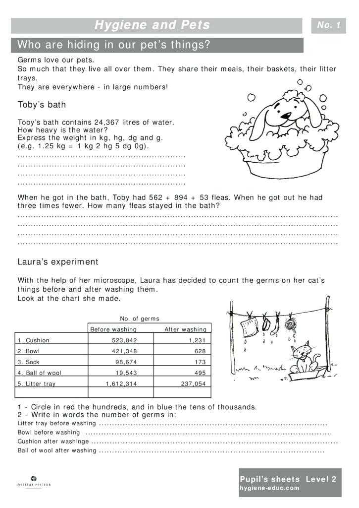 Personal Hygiene Worksheets Middle School or French Pets Worksheet Gallery Worksheet Math for Kids