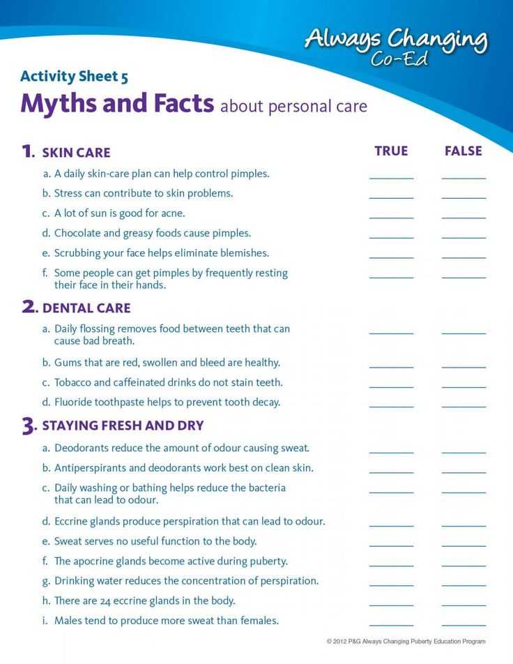Personal Hygiene Worksheets Middle School with 8 Best Personal Hygiene Images On Pinterest