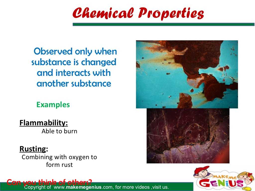 Physical and Chemical Changes and Properties Of Matter Worksheet or States Of Matter for Kids