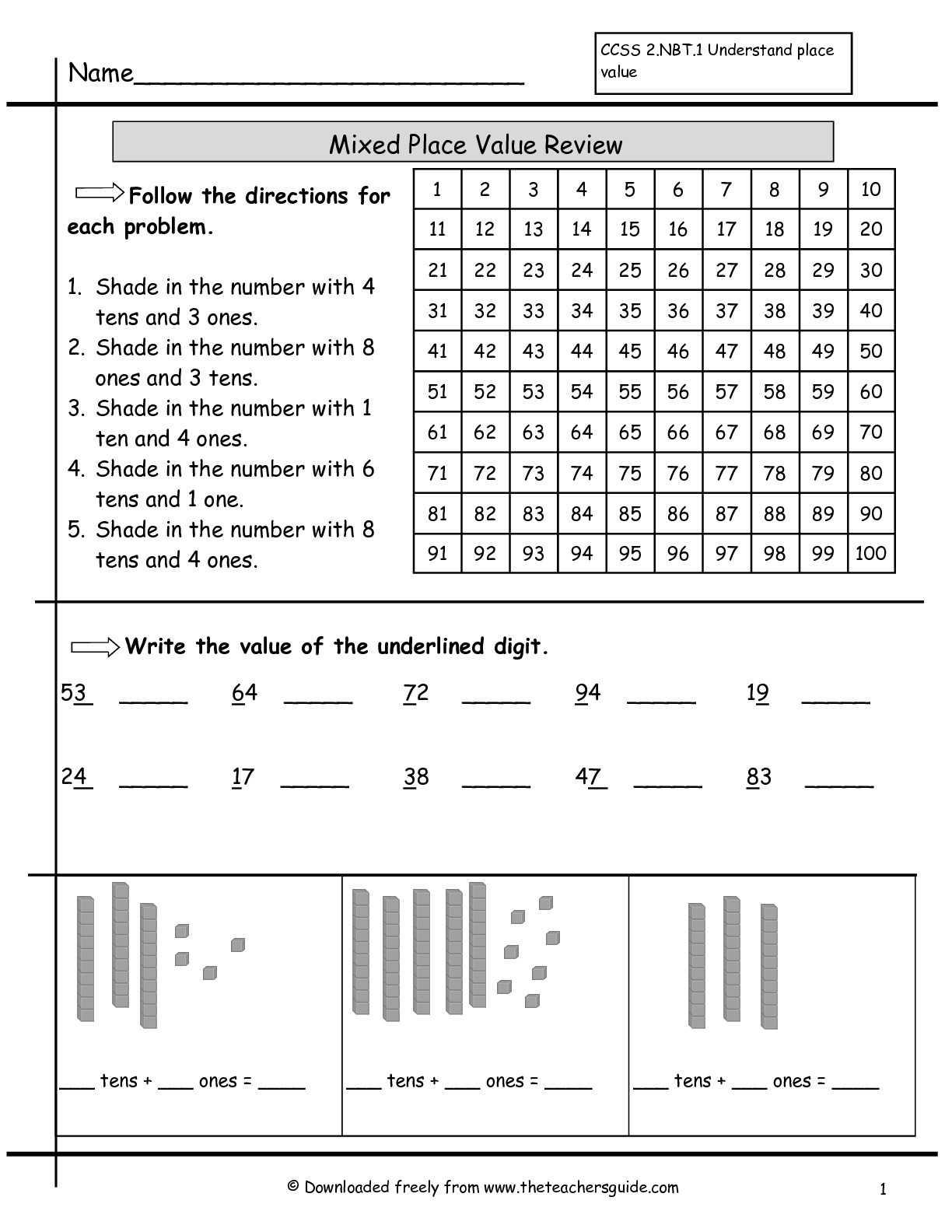 Place Value Worksheets for Kindergarten together with Place Value Second Grade Worksheets Free Lovely 87 Best 2 Place