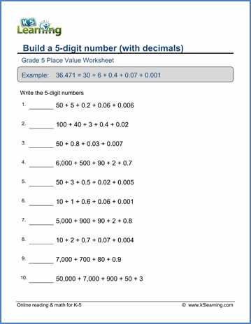 Place Value Worksheets Grade 5 Also Place Value Worksheets 6th Grade Kidz Activities