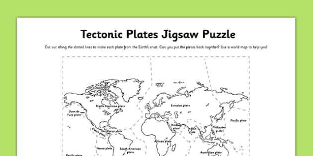 Plate Tectonics Crossword Puzzle Worksheet Answers Along with Tectonic Plates Jigsaw Puzzle Activity Tectonic Plates Jigsaw