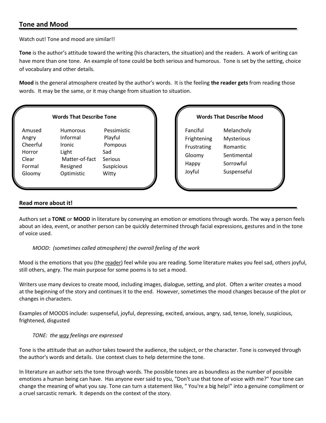 Poetry Worksheet 1 Along with Mood Worksheet the Best Worksheets Image Collection