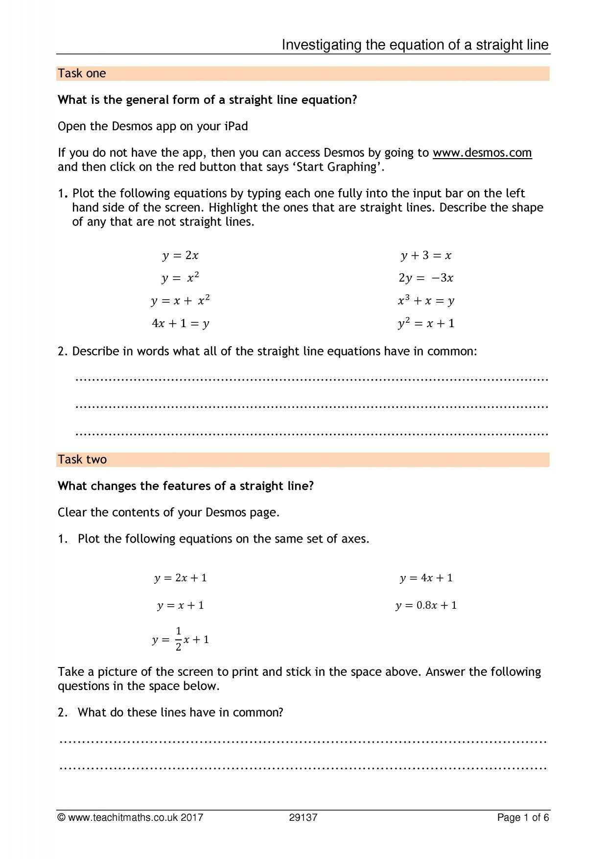 Practice Worksheet Graphing Quadratic Functions In Standard form Along with All Ks3 Resources Teachit Maths
