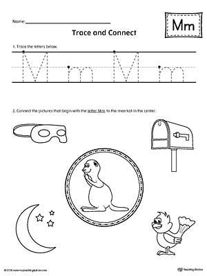Preschool Letter L Worksheets with Trace Letter M and Connect Worksheet
