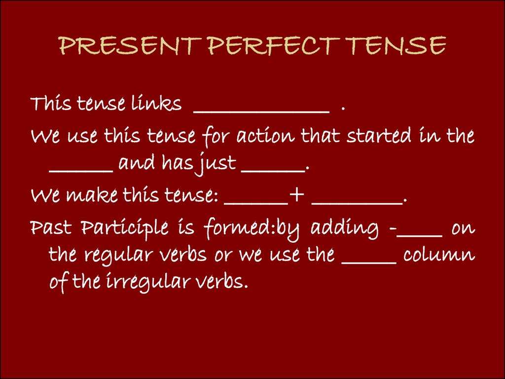 Present Perfect Tense Worksheet with Answers or Present Perfect Tense