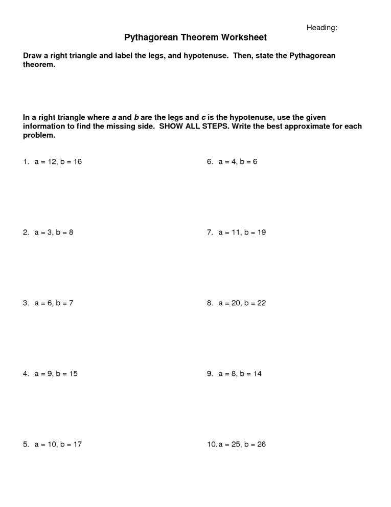 Pythagorean theorem Worksheet Answers together with Twelve Step Worksheets and Pythagorean theorem Worksheets