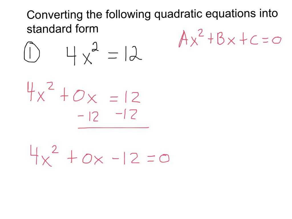 Quadratic Transformations Worksheet with Converting Quadratic Equations Into Standard form
