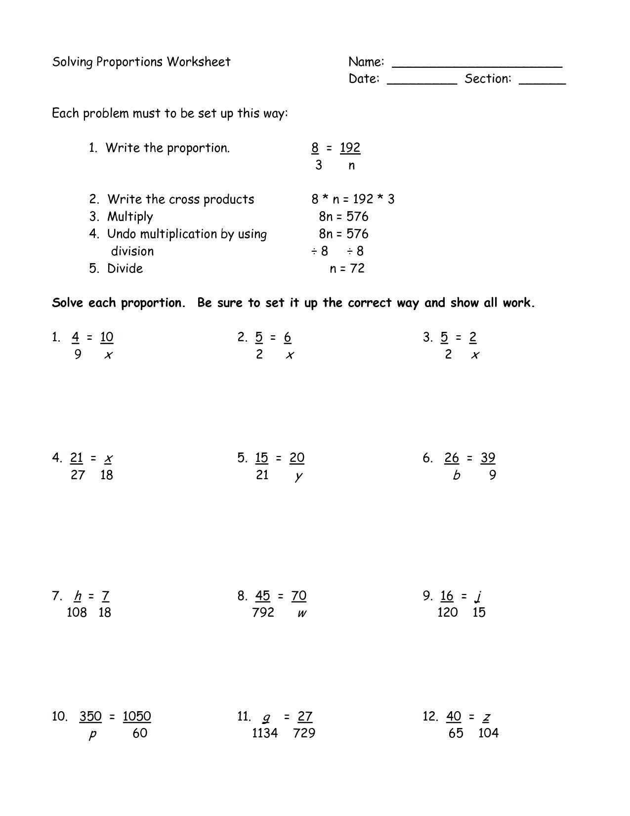 Ratio Worksheets with Answers and Maths Worksheets for Grade 6 Ratio and Proportion