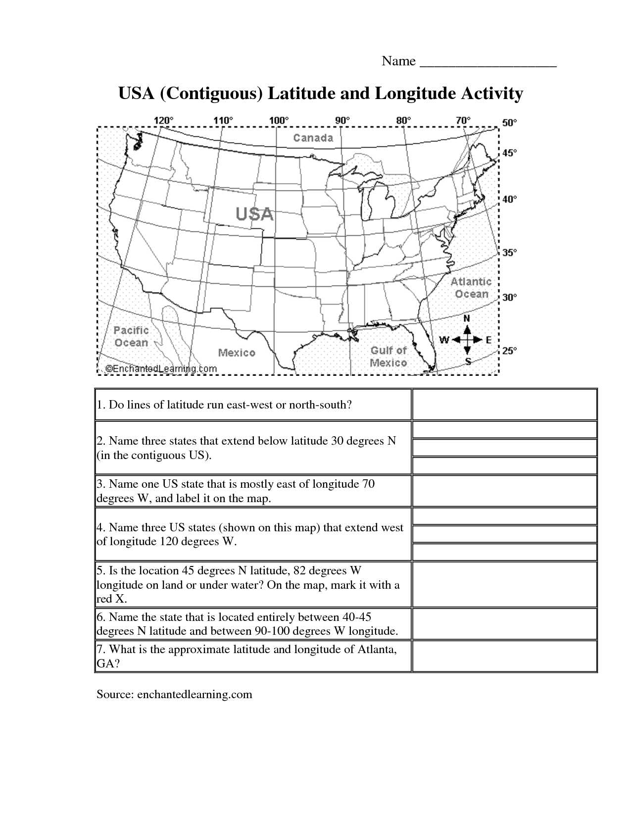 Reading A Weather Map Worksheet Answer Key or Latitude and Longitude Elementary Worksheets