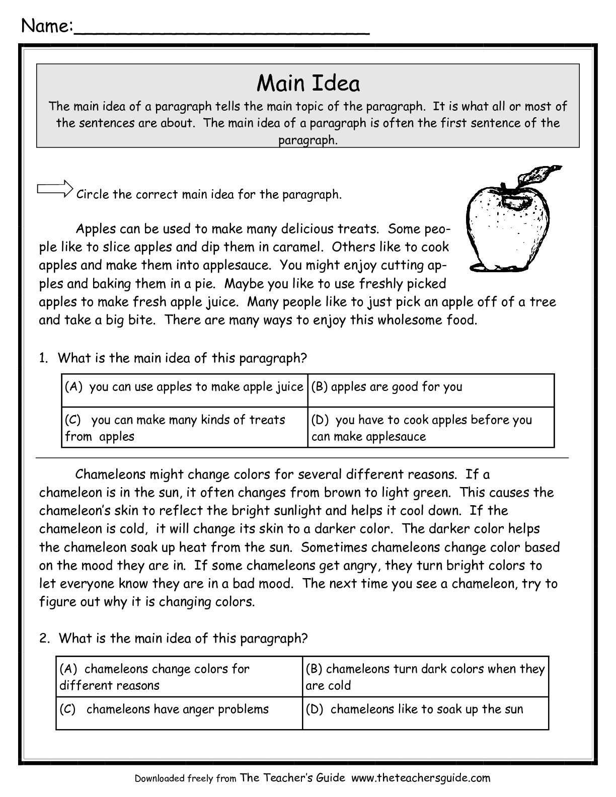 Reading Comprehension Main Idea Worksheets Along with Implied Main Idea Worksheet Gallery Worksheet for Kids In English