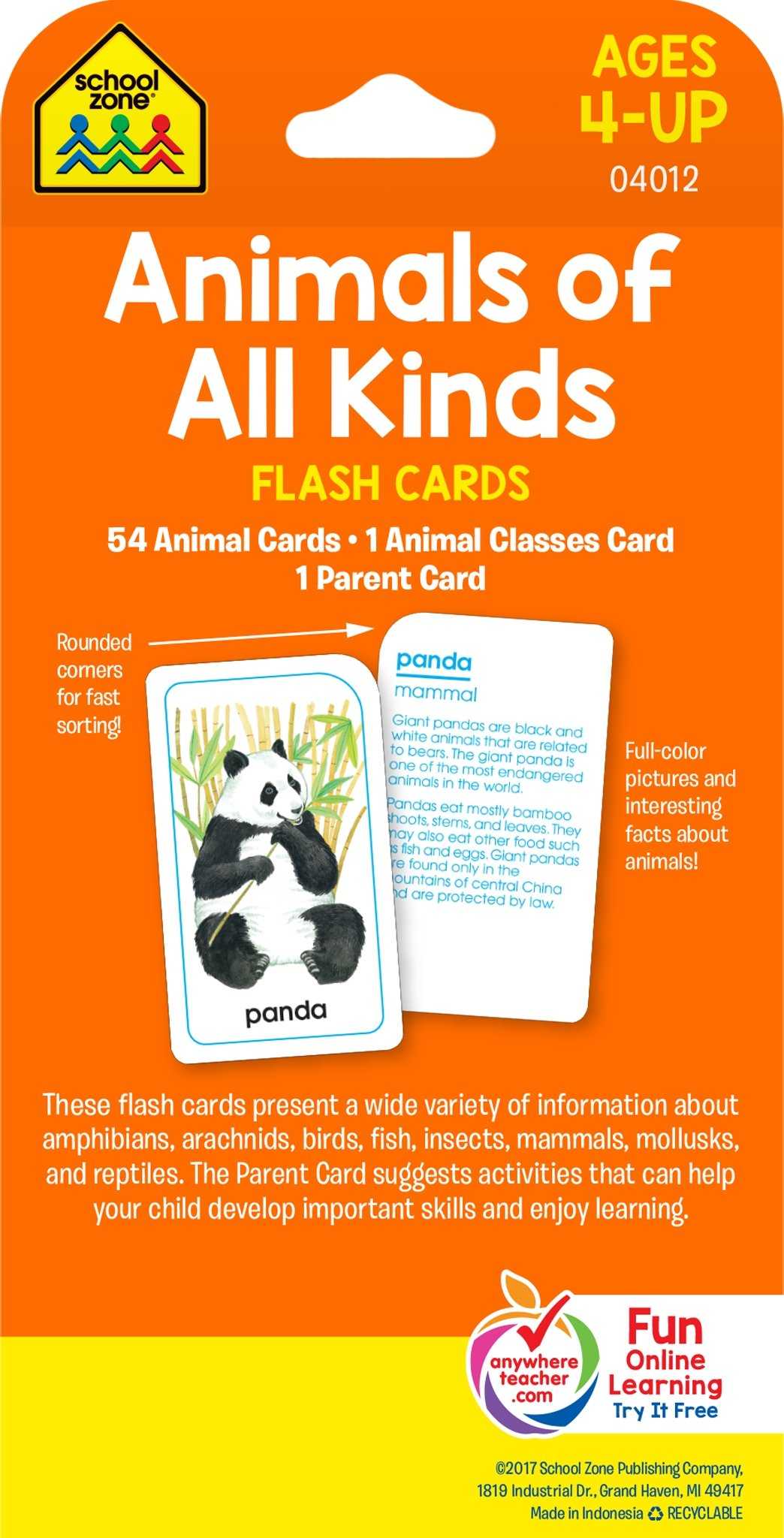 Reading Skills and Strategies Worksheet Animal Farm or School Zone Animals Of All Kinds Flash Cards Ages 4 and Up Word