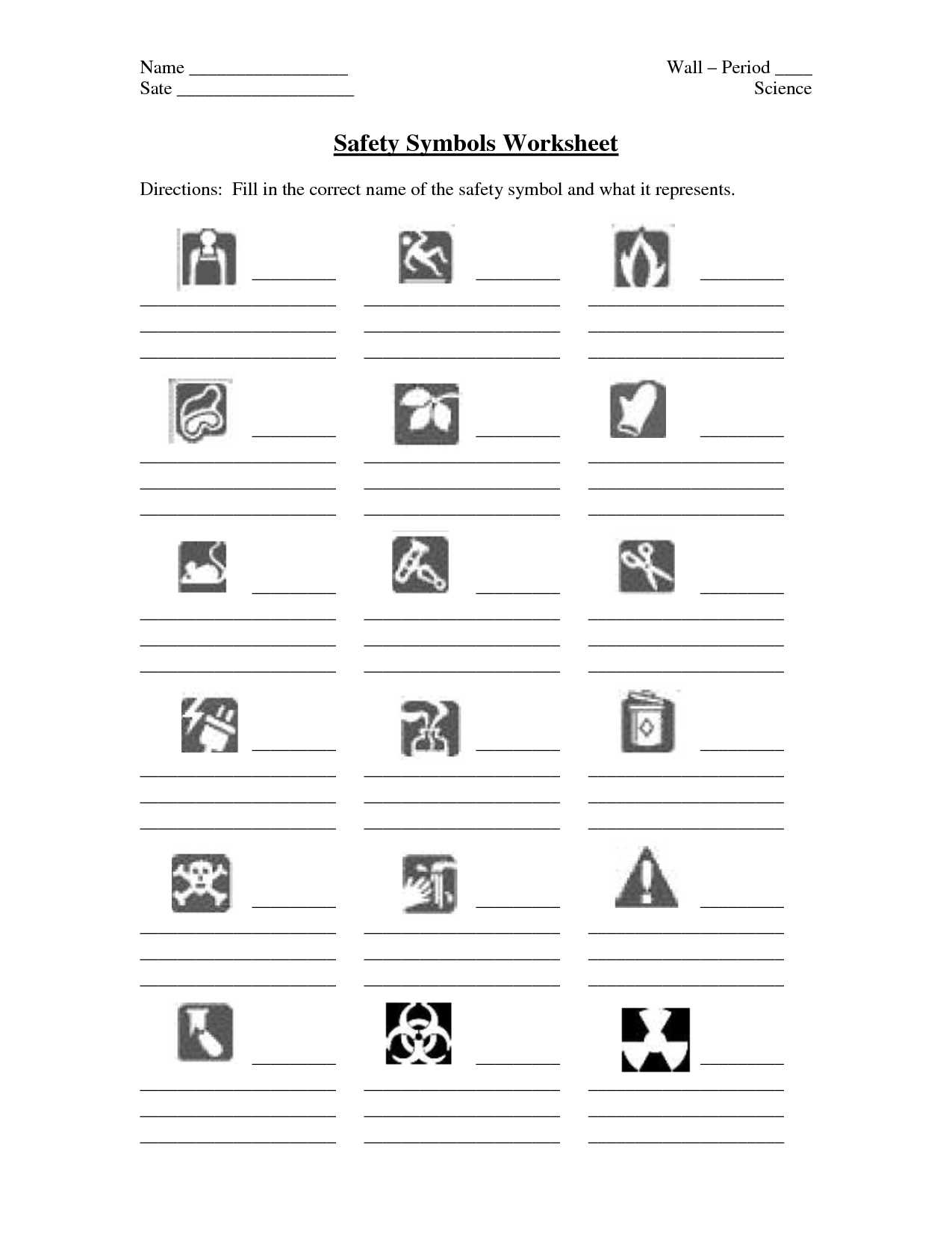 Review and Reinforce Worksheet Answers or Science Safety Symbols Worksheet