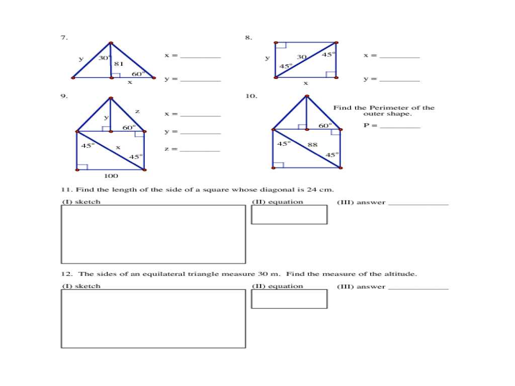Right Triangle Trigonometry Worksheet Answers together with isosceles and Equilateral Triangles Worksheet Answers Practi