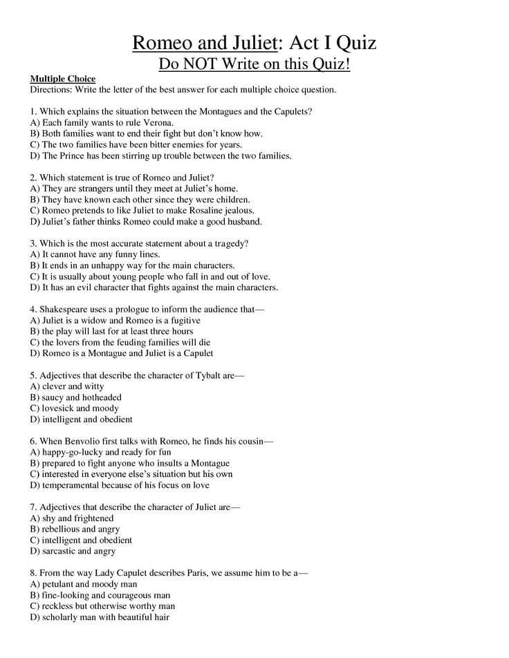 Romeo and Juliet Worksheets Act 1 Along with Romeo and Juliet All Study Guide Questions and Answers 2 Essay Essay