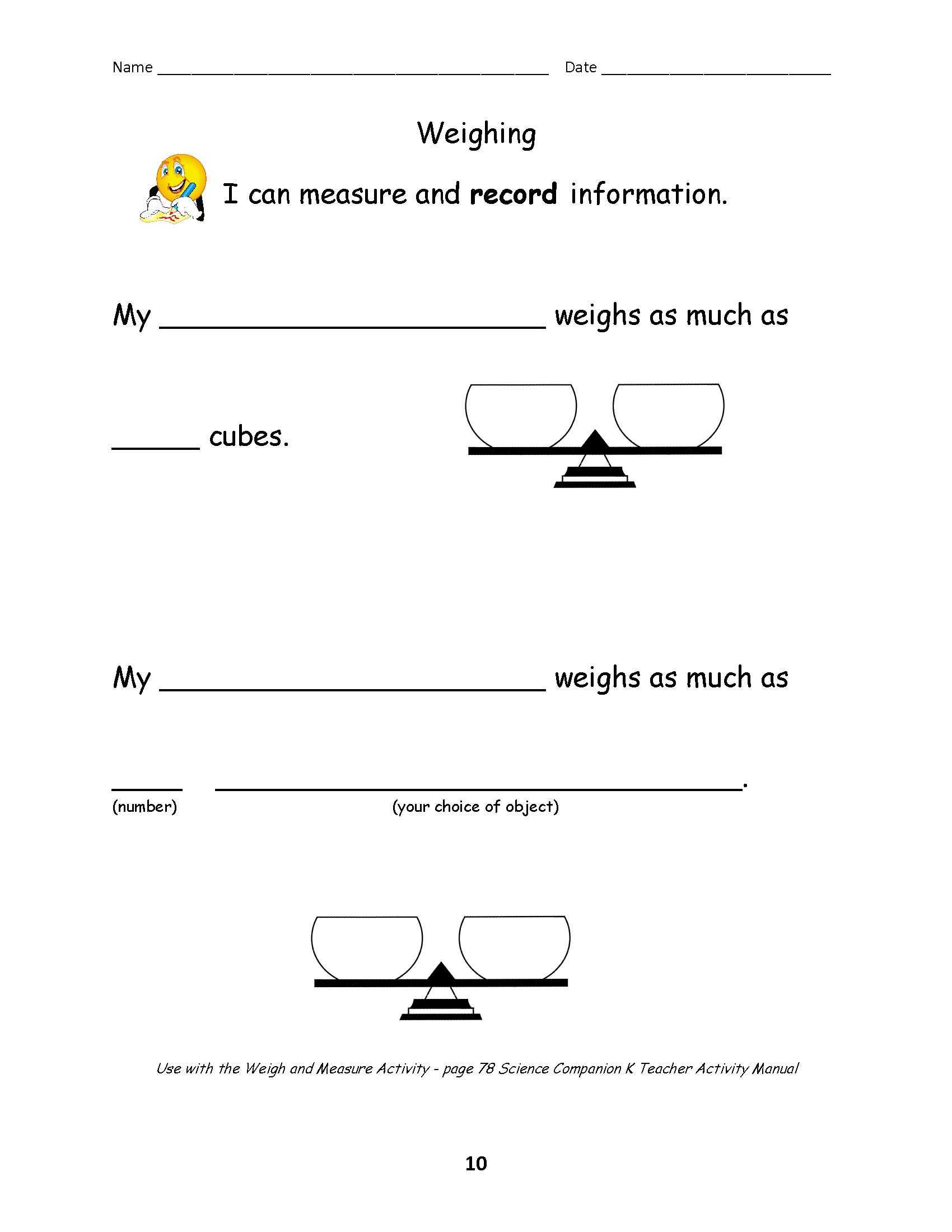 Science Instruments and Measurement Worksheet Answers with Silly Science Worksheet Answers Worksheets for All