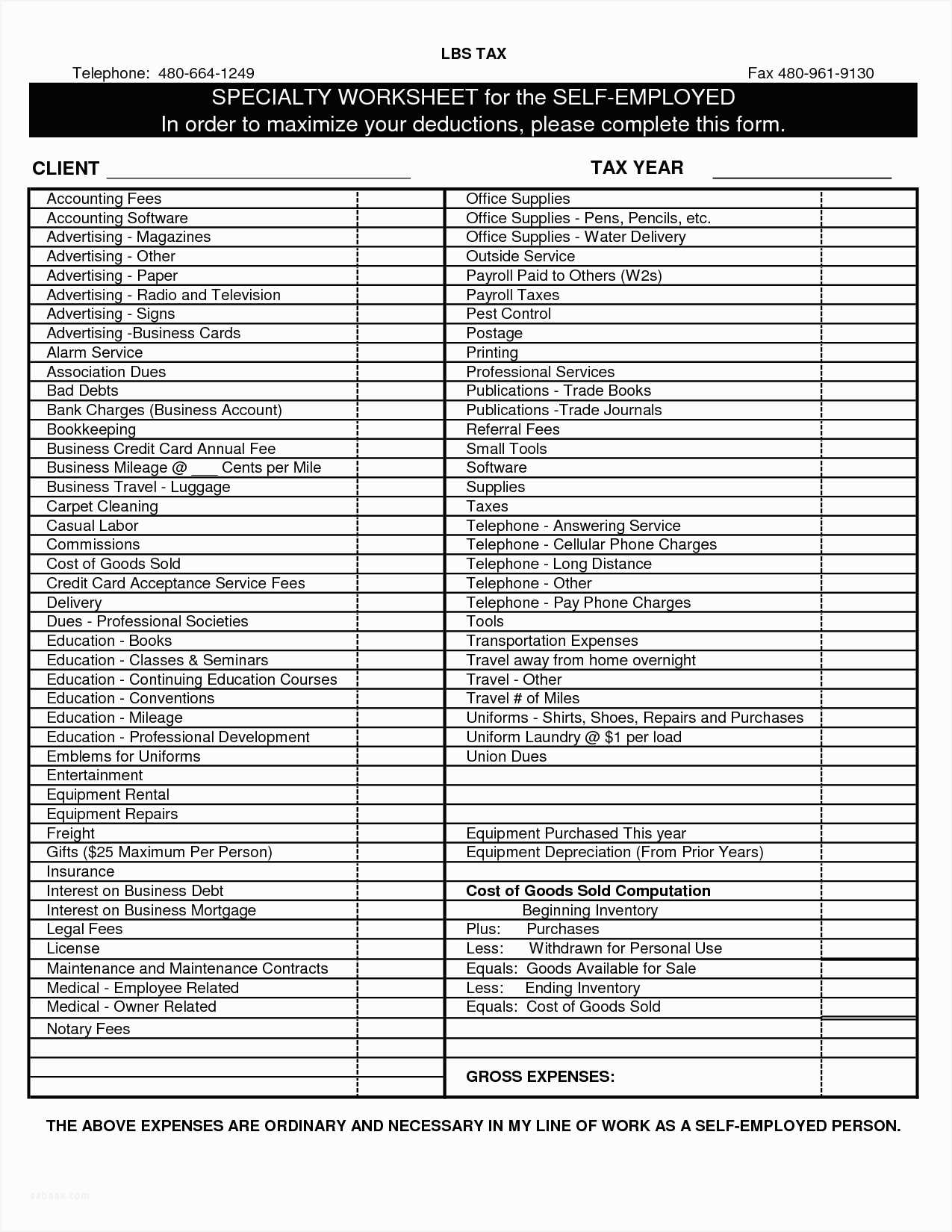 Self Employed Tax Deductions Worksheet together with Fresh 2016 Self Employment Tax and Deduction Worksheet – Sabaax