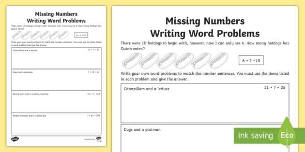 Sep Calculation Worksheet as Well as Missing Numbers Word Problems Worksheet Activity Sheet