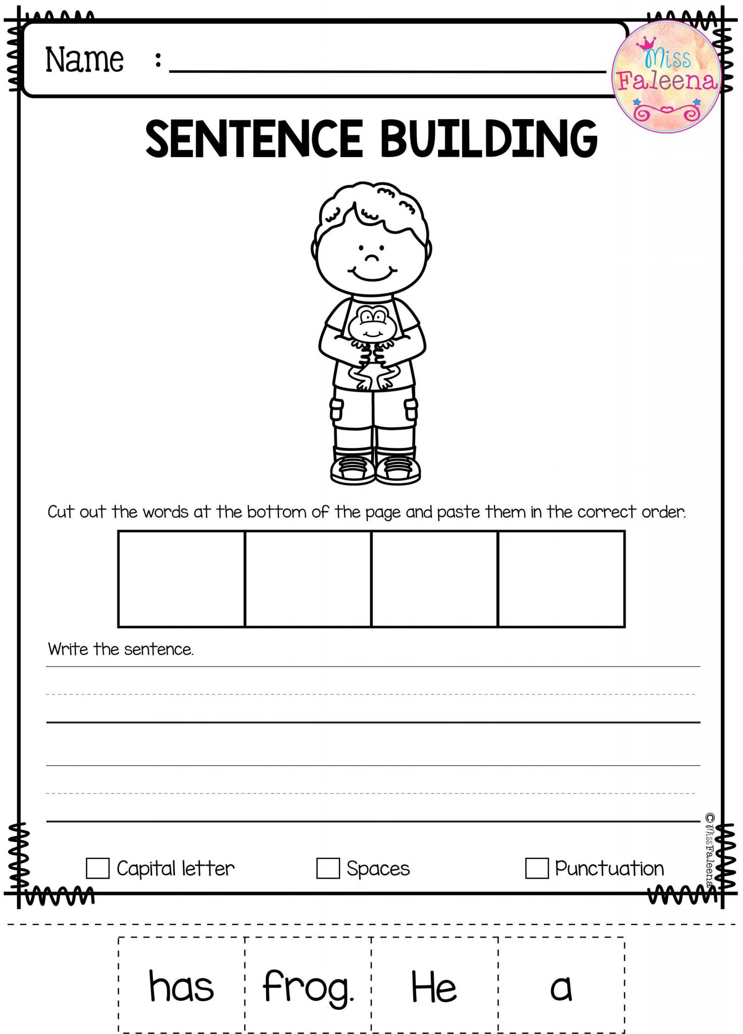 Sequences Practice Worksheet Also March Sentence Building