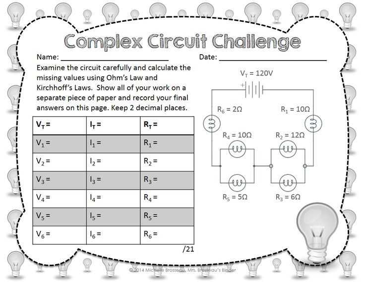 Series and Parallel Circuits Worksheet with Answers together with Plex Circuit Challenge Ohm S Law & Kirchhoff S Law In Mixed