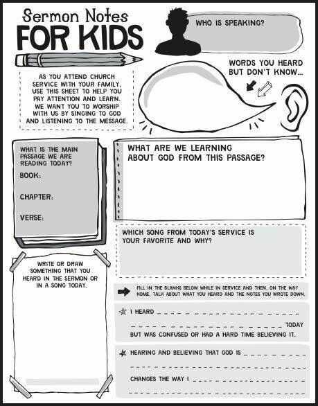 Sermon Preparation Worksheet as Well as 9 Best Sermon Notes for Kids Images On Pinterest