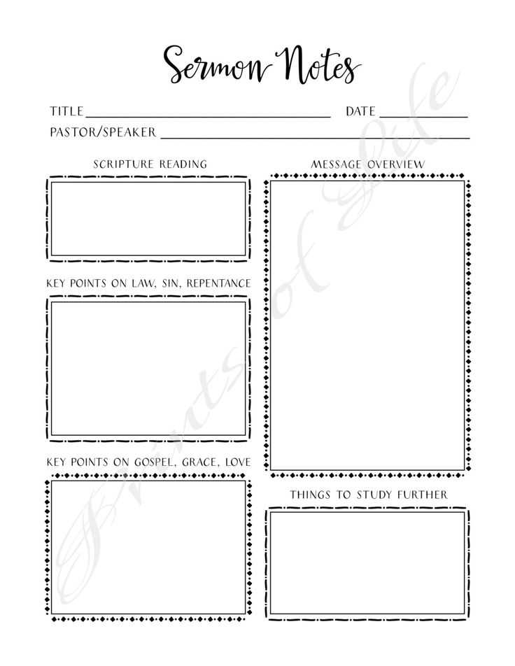 Sermon Preparation Worksheet with 10 Best Church Notes Images On Pinterest