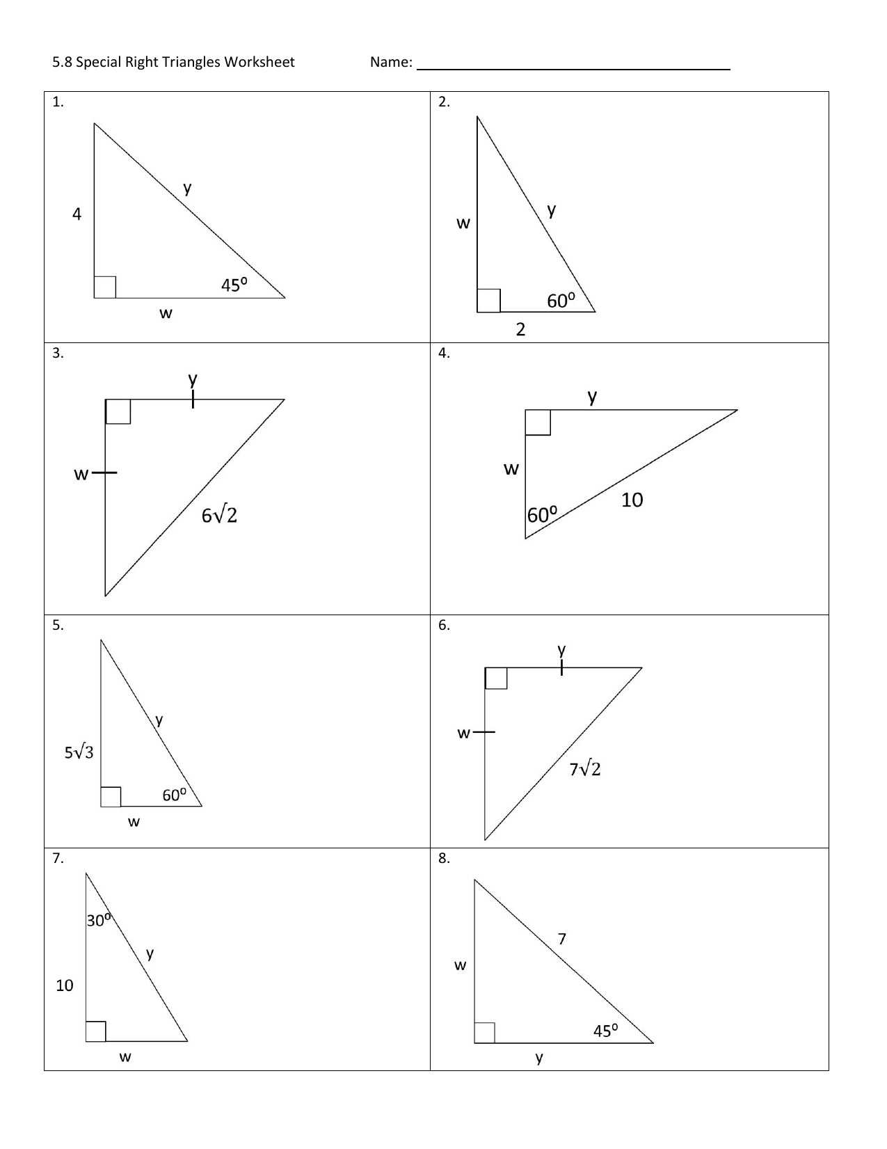 Similar Figures Worksheet Answer Key Also 24 Luxury Special Right Triangles Worksheet Answers