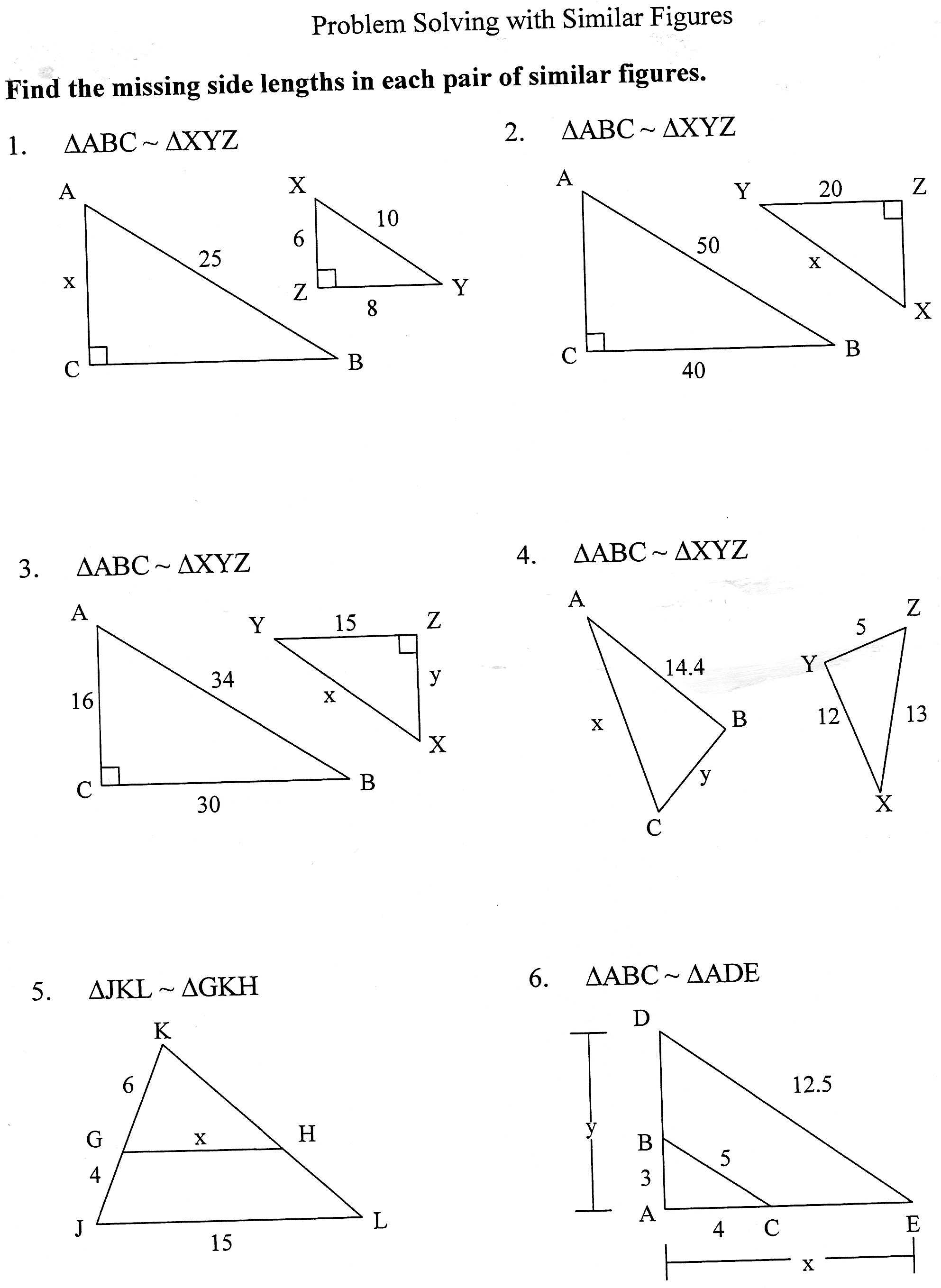Similar Polygons Worksheet Answer Key and Worksheets Similar Shapes