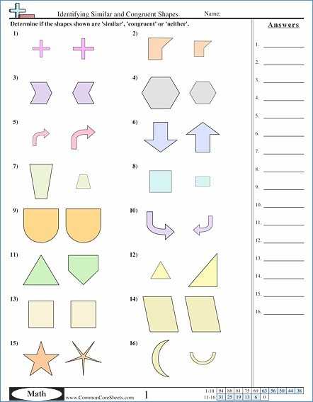 Similar Polygons Worksheet Answers or Similar Figures Powerpoint