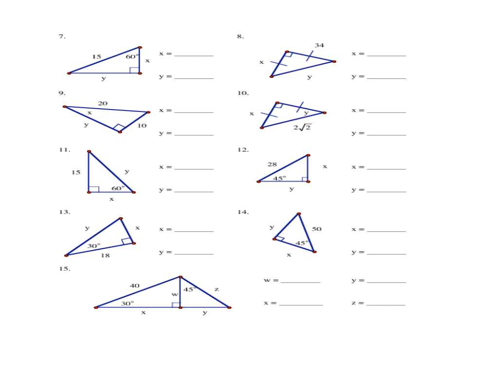 Similar Right Triangles Worksheet Answers and solving Right Triangles Worksheet Cadrecorner