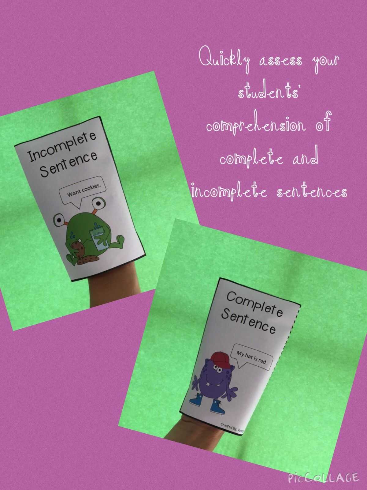 Simple Subject and Predicate Worksheets or Plete & In Plete Sentences Foldable and Activities