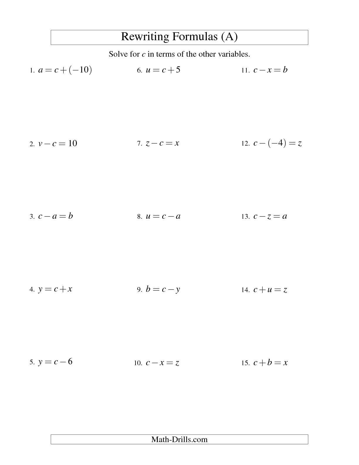 Solving Addition and Subtraction Equations Worksheets Answers Along with solving Multiplication and Division Equations Worksheets