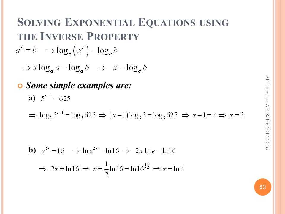 Solving Exponential and Logarithmic Equations Worksheet together with E Xponents and L Ogarithms Ap Calculus Ab Summer Review Ppt