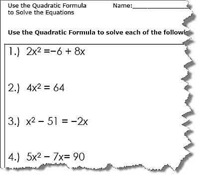 Solving Using the Quadratic formula Worksheet Answer Key Also Use the Quadratic formula to solve the Equations Quadratic formula