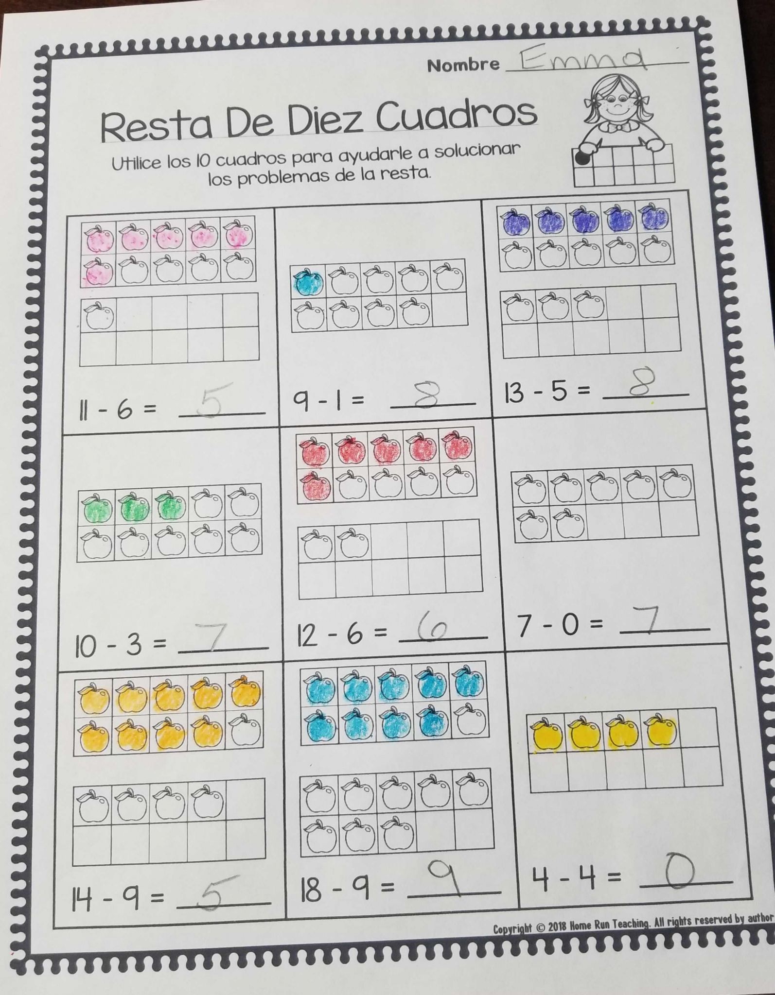 Spanish Phonics Worksheets Also Subtraction Packet In Spanish
