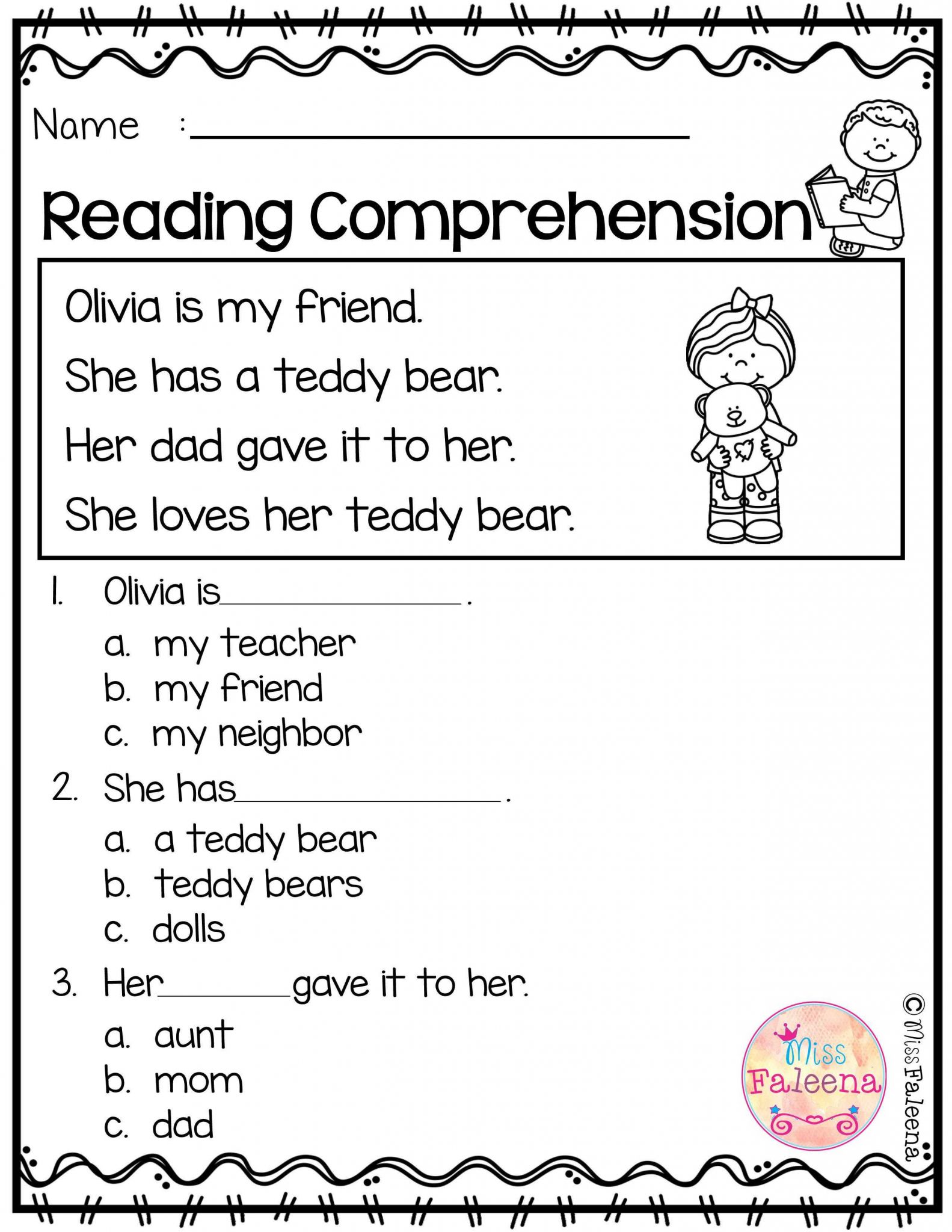 Spanish Reading Comprehension Worksheets and Reading Prehension Worksheets Multiple Choice Hd