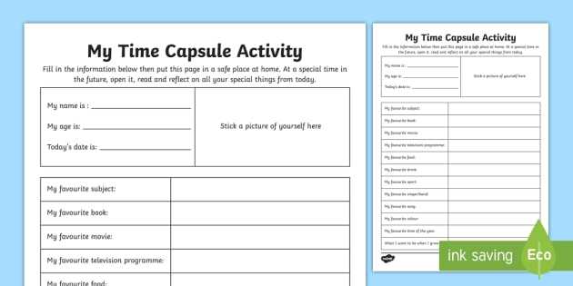 Stem Activity Worksheets and My Time Capsule Worksheet Activity Sheet Time Capsule End